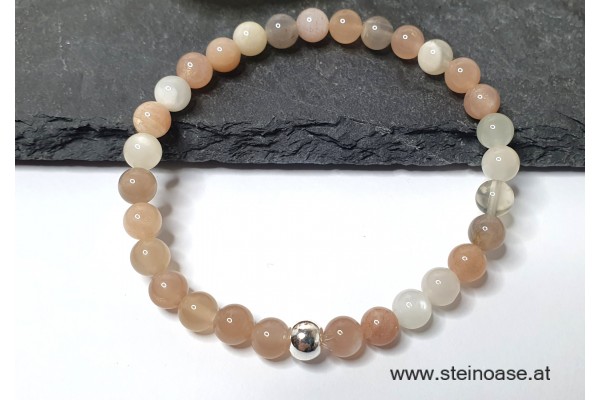 Armband Mondstein bunt  6mm 
